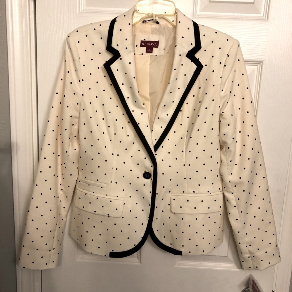 NWT Cream Polka dots Merona blazer